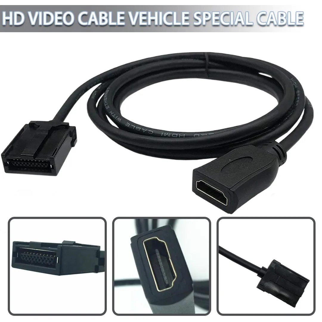 1 шт. HDMI-совместимый видеокабель типа E HDPE + PVC черная Автомобильная цифровая линия для автомобильного цифрового монитора