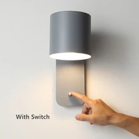 nordic 5w led e27 bedside bedroom reading wall lamp with switch rotatable adjustable indoor decor corridor aisle sconce light