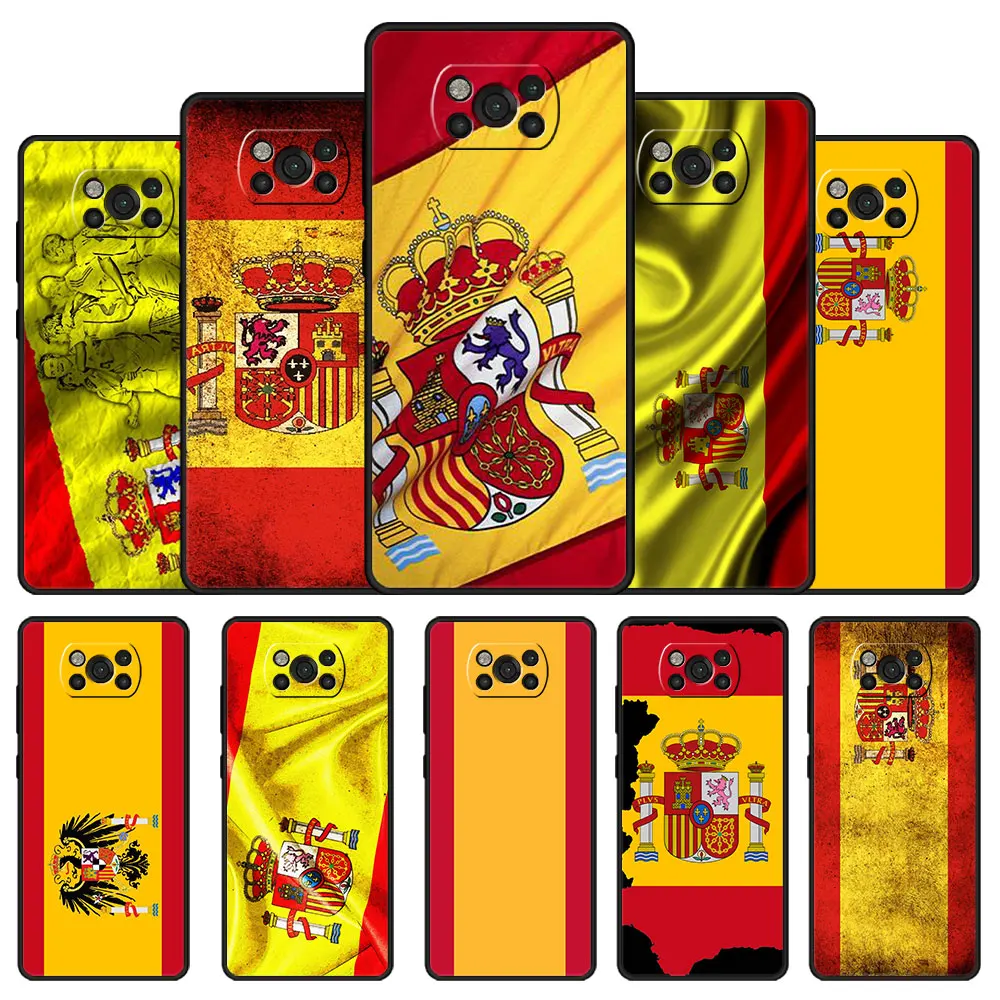 

Style Capa Case Coque for Xiaomi Poco X3 NFC Mi 10T 11 11T Lite Pro M3 Mi 9T Pocophone F1 F3 Soft Spanish Spain Flag Cell