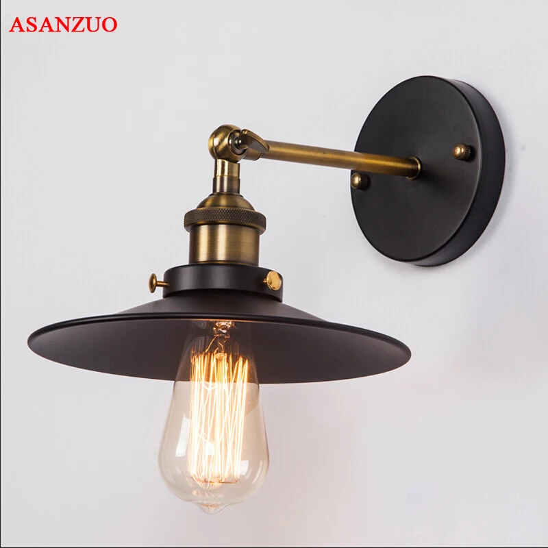 

American Retro Iron wall lamps Industrial Lighting Home Decor Loft Cafe Resturant Living Room Kitchen Bar Wall Sconce Fixture