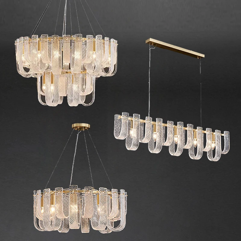 Modern LED Copper Living Room Ceiling Chandelier Lighting Luxury Lustres Dimmable Hanging Lamps Indoor Led Light Lustres Fixture