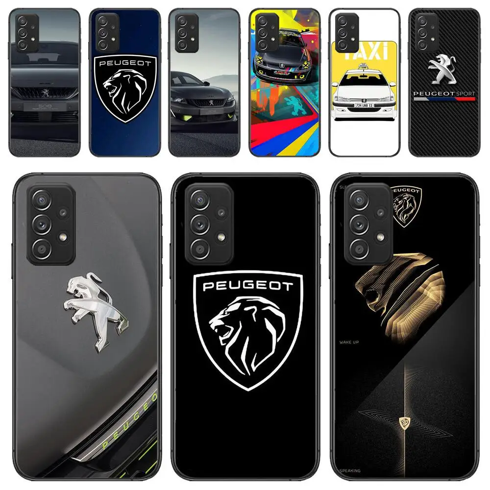 

Peugeots Logo Phone Case For Samsung Galaxy A13 A52 A53 A73 A32 A51 A22 A12 A20e A50 A21 A72 A70 S 4G 5G Luxury Black Soft Cover