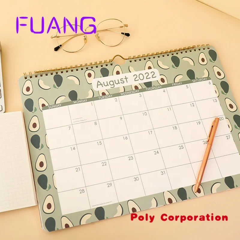 Factory Promotional Custom Printing Cute Beauty Daily Double Coil Month Year Wall Advent Calendar