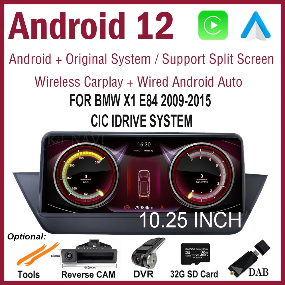 

IPS Screen For BMW X1 E84 2009-2015 CIC iDrive System 10.25" Android 12 Car Player GPS Navigation Radio Stereo Video Multimedia