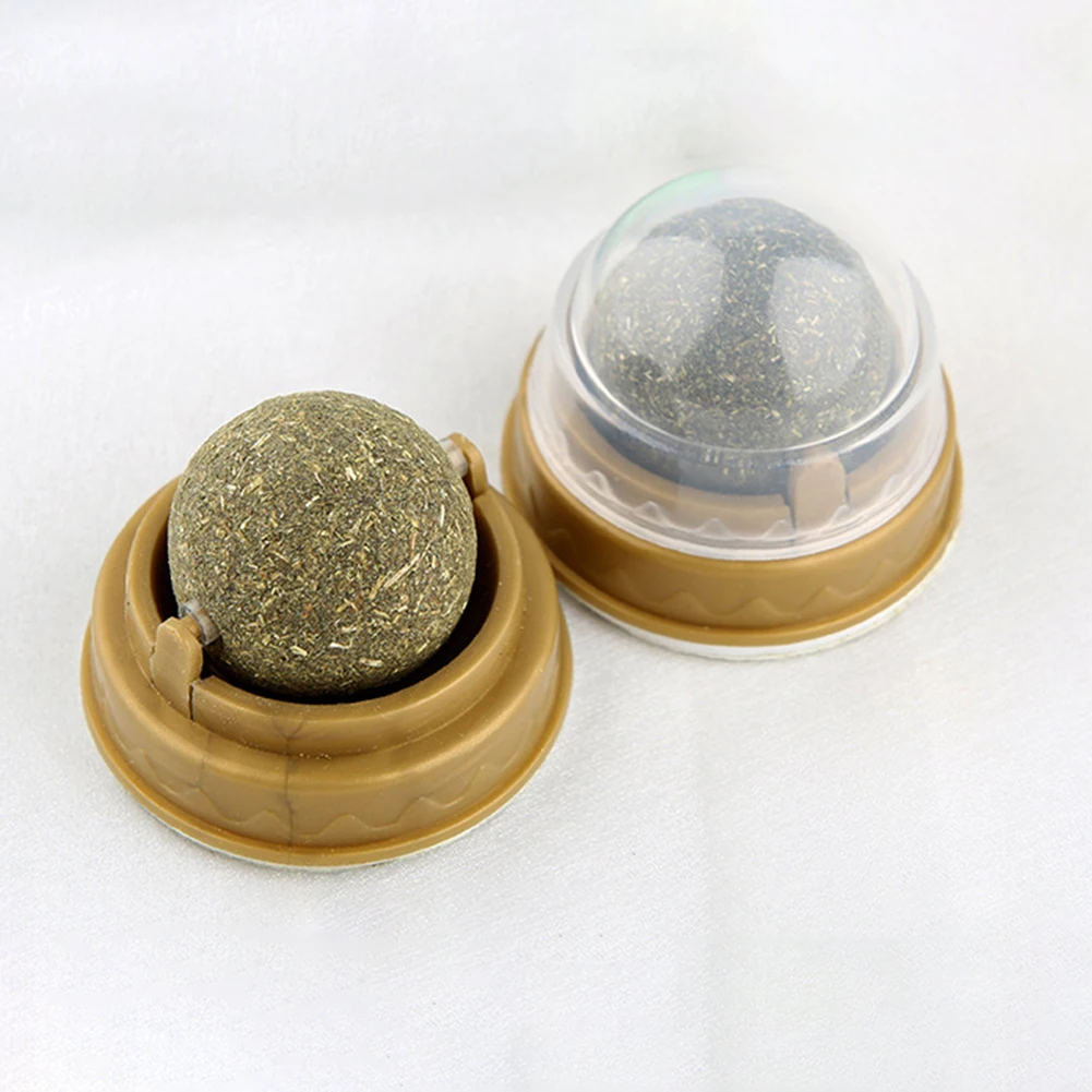 

Healthy Energy Ball Stick-on Molar Teeth Cat Catnip Ball Toys Removes Hair Balls Promote Digestion with Dust Cover Pet Products