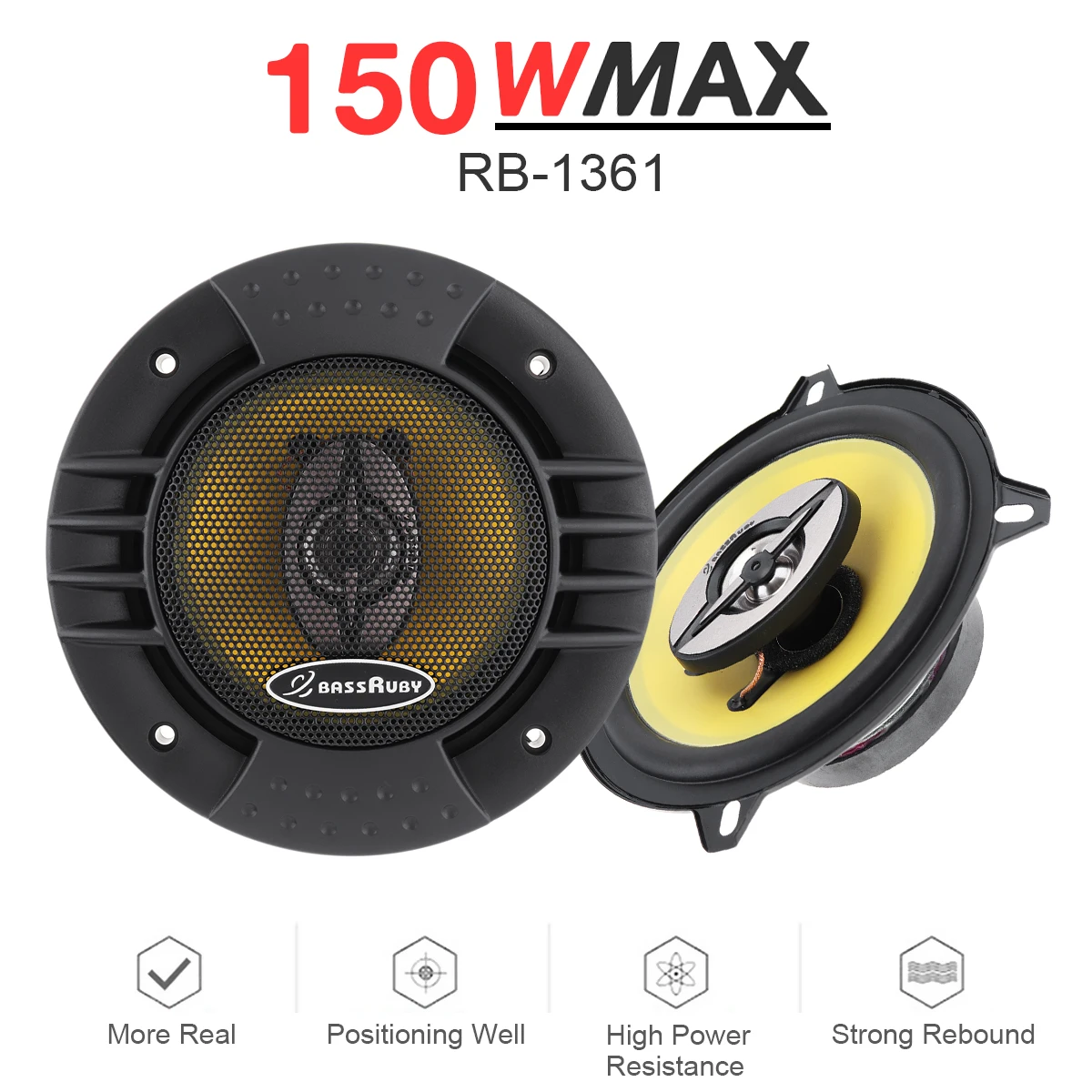 2pcs 5 Inch 150W 2 Way Car Coaxial Speakers Audio Stereo Full Range Frequency HiFi Speaker for Car Audio System Modified 2pcs 5 Inch 150W 2 Way Car Coaxial Speakers Audio Stereo Full Range Frequency HiFi Speaker for Car Audio System Modified