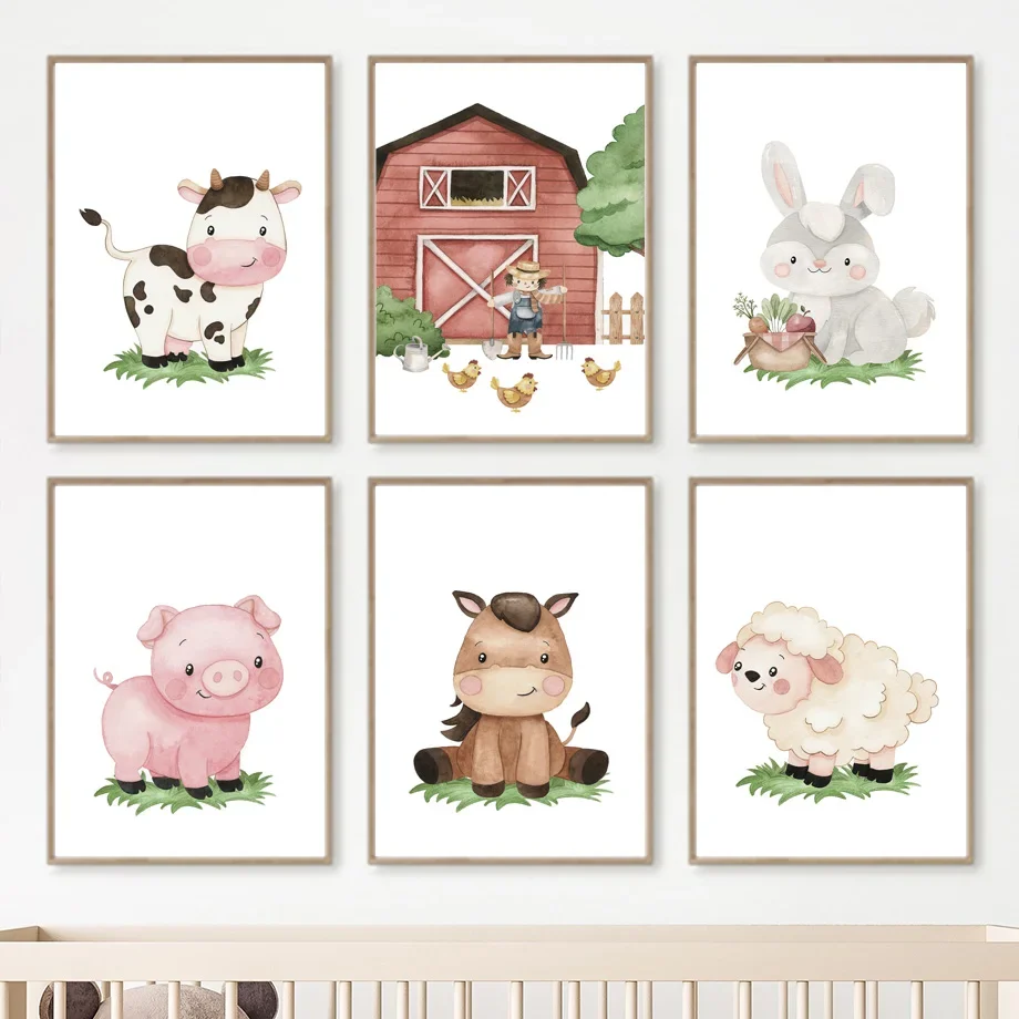 Фермерский фермерский кролик морковка лошадь свинья корова овечья ферма