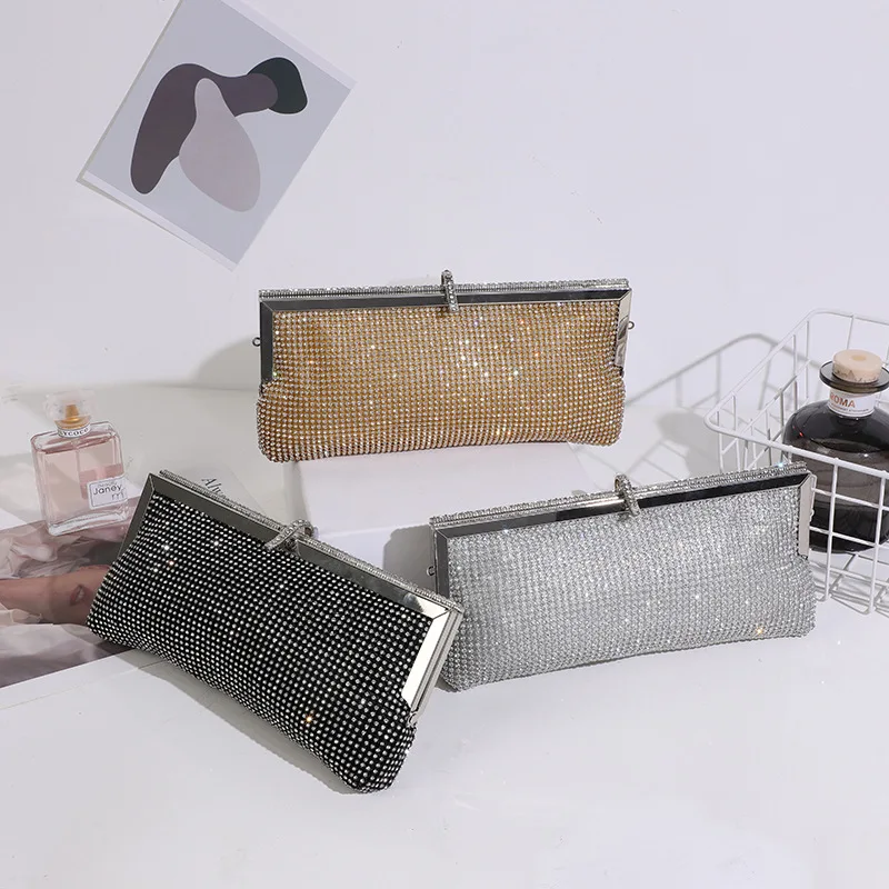 

New style lady contracted atmosphere dinner party bag women's small bag set drill diagonal cross bag euramerican wind individual