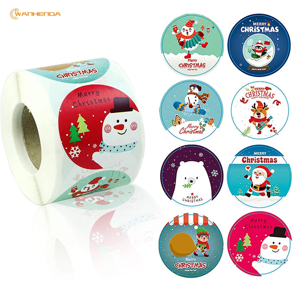 

500pcs Christmas Gift Sealing Stickers Party Gift Decorations Labels