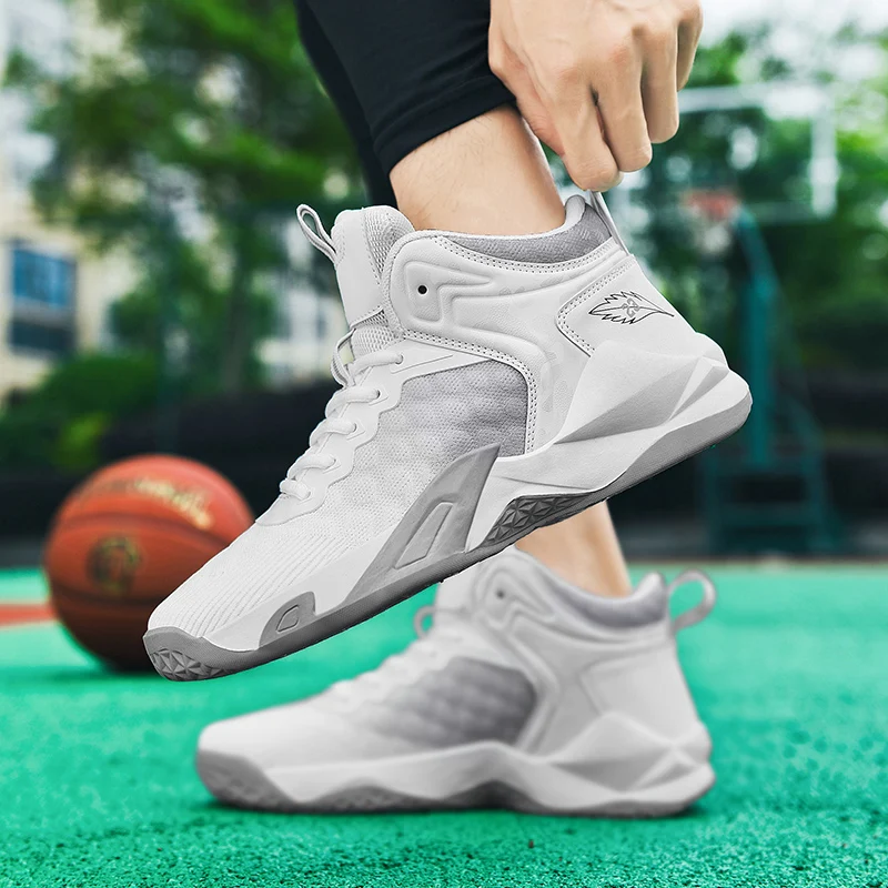 Basketball Shoes for Men Lace-Up High Top Sneakers Mens Retro Basketball Shoes Breathable Trend Men Sneakers Walking Shoes