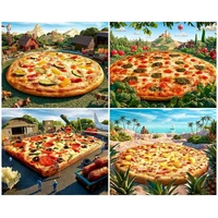 gatyztory diy painting by numbers kits for kids adults pizza building landscape diy craft unique diy gift modern home decoration