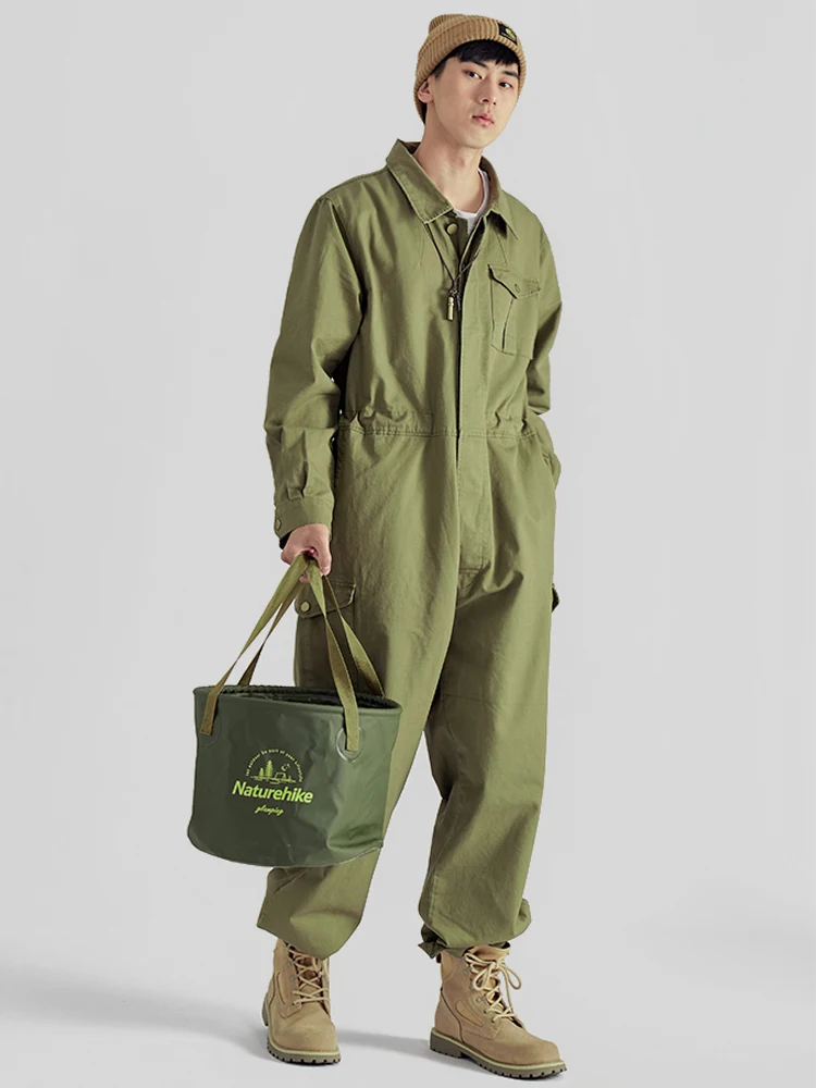 Multi-pocket Work Coverall Mens Safari Style! Cargo Coverall Jumpsuit Men Worker Uniform Overalls Long-sleeve Fashion Suit