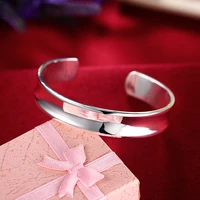 hot new silver beautiful cuff bangles bracelets for women men christmas gifts fashion classic party jewelry