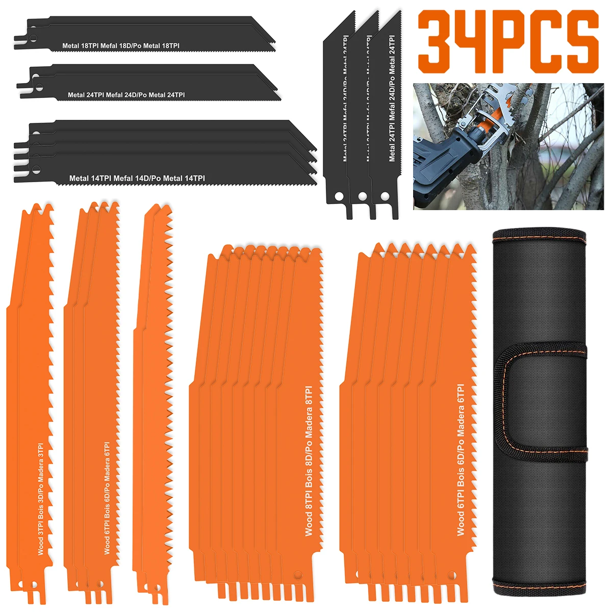 

3 4PC Reciprocating Saw Blades For Wood Metal Cutting Wood Pruning Jigsaw Blade Compatible With All Brands Of Reciprocating Saw