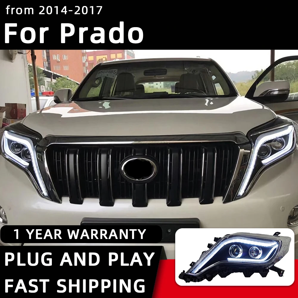 

Car Styling Headlights for Toyota Land Cruiser Prado LED Headlight 2014-2017 Head Lamp DRL Signal Projector Lens Automotive A