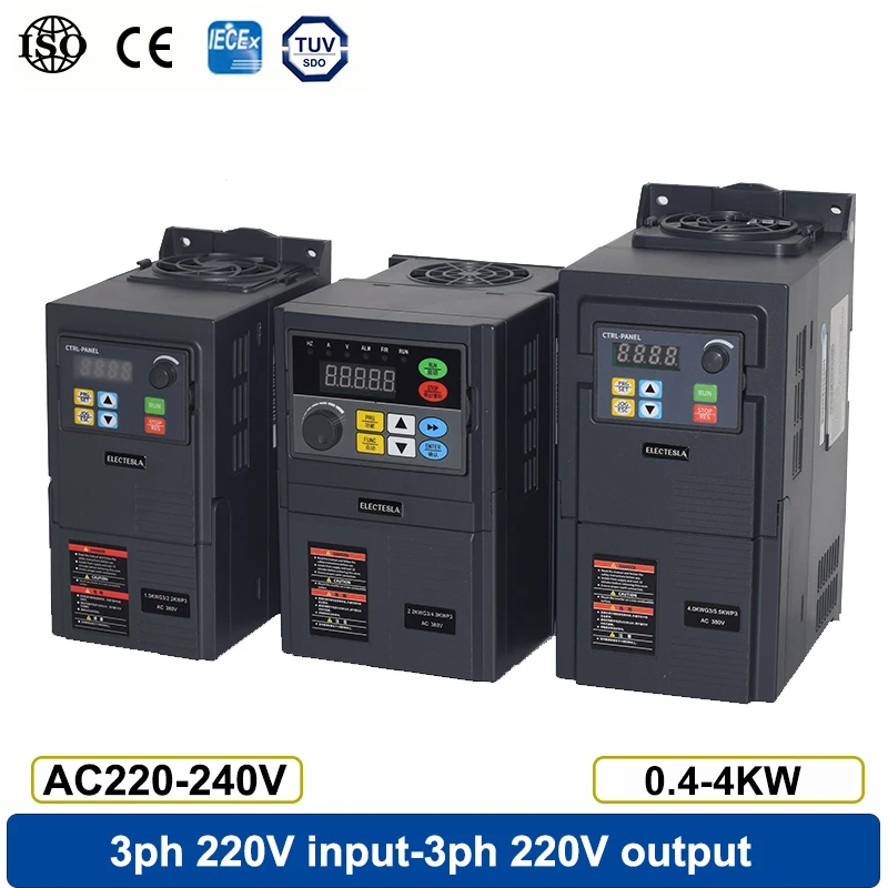 

VFD Inverter 0.75KW/1.5KW/2.2KW/3KW Motor Speed Controller Frequency Converter Variable Frequency Drive 3ph To 3ph 0-240V Output