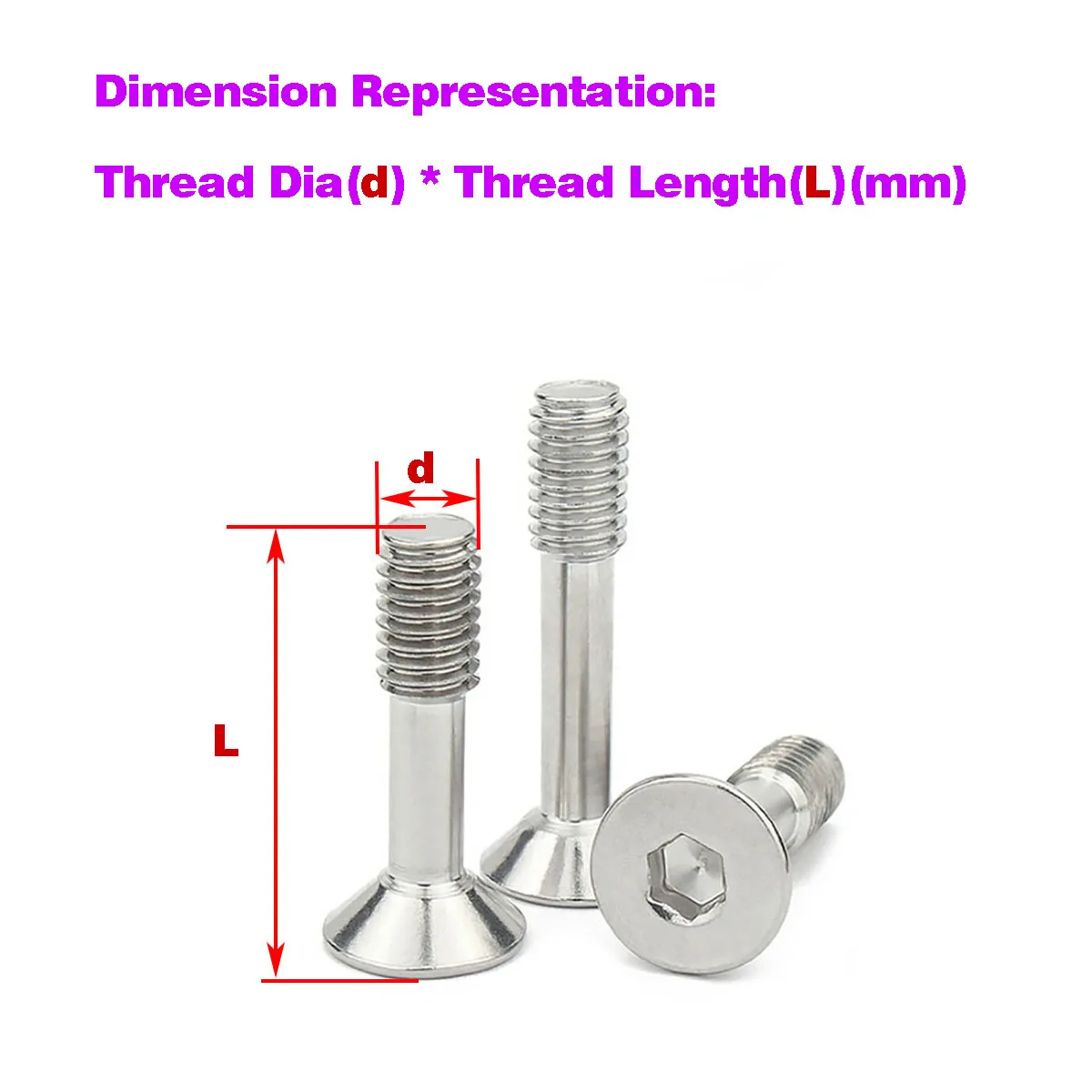 

304 Stainless Steel Countersunk Hexagon Socket Lock Screw/Flat Head Non-Release Half-Tooth Screw M3M4M5M6