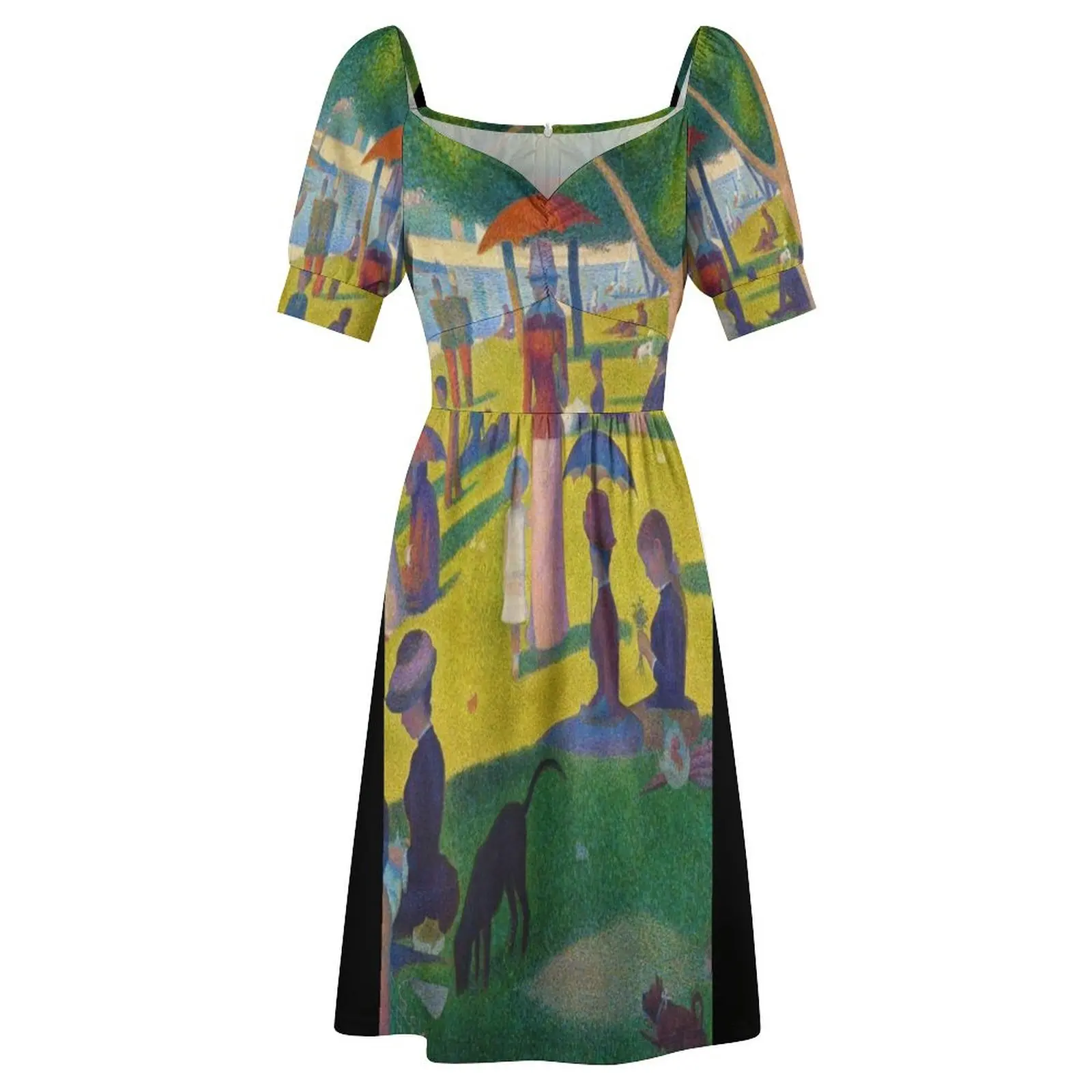 Georges Seurat A Sunday Послеобеденный остров La Grande Jatte Платье с короткими рукавами