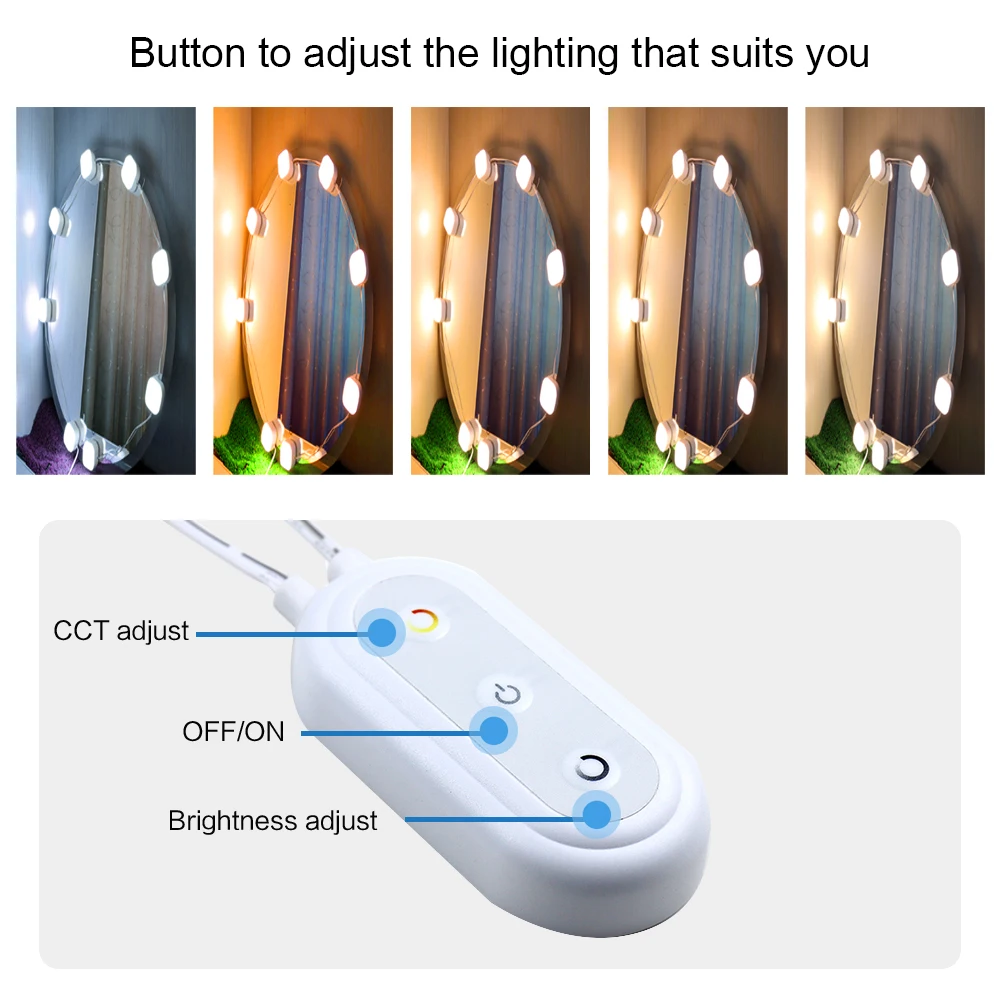 Зеркало светодиодные лампы USB 5V/2A Ванная комната туалетный столик освещение Dimmable