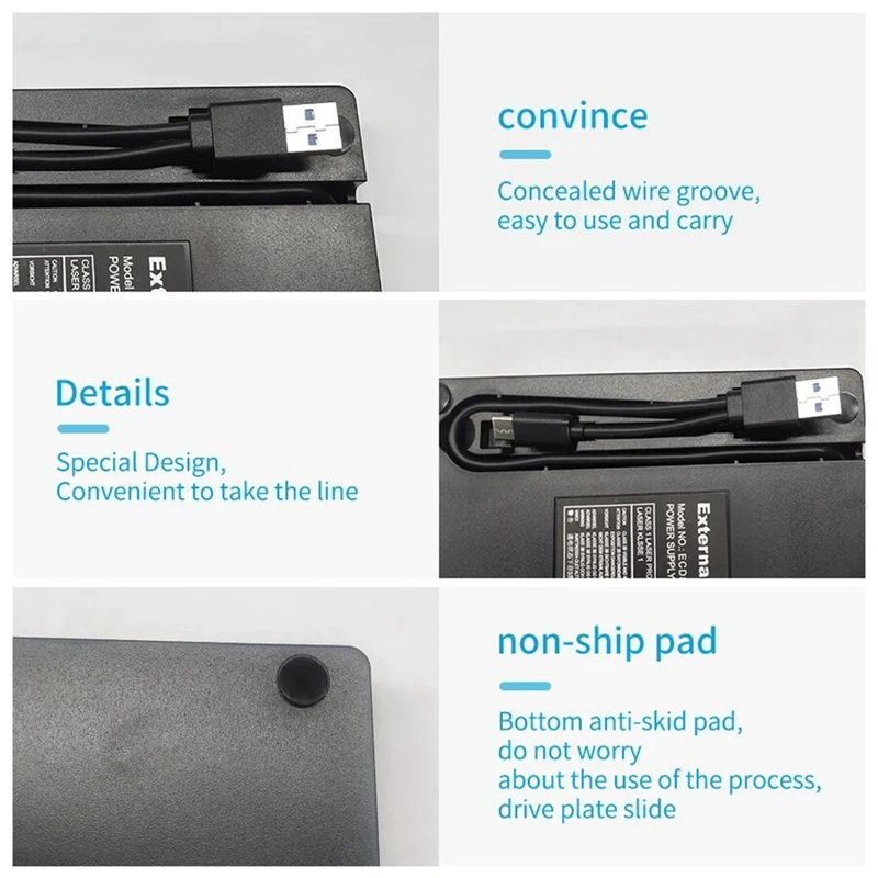 Новый внешний DVD-привод USB 3.0 портативный +/-RW-плеер для записи компакт-дисков и ПЗУ