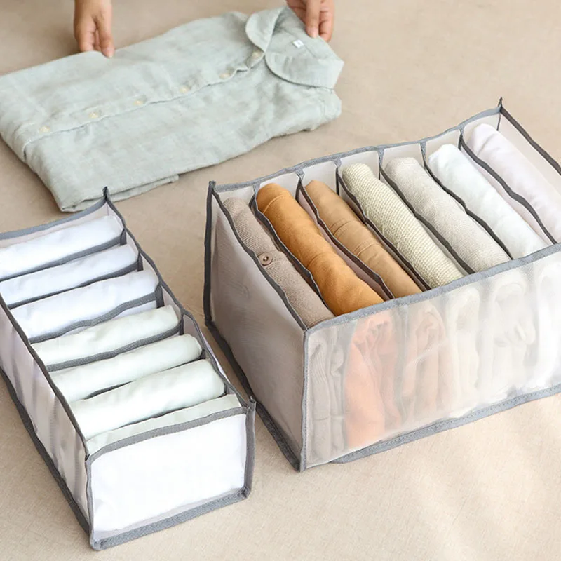 

1Pcs Multipurpose Clothes Jeans Drawer Compartment Nylon Mesh/Oxford Cloth Home Storage Drawer Divider Foldable 2Colors
