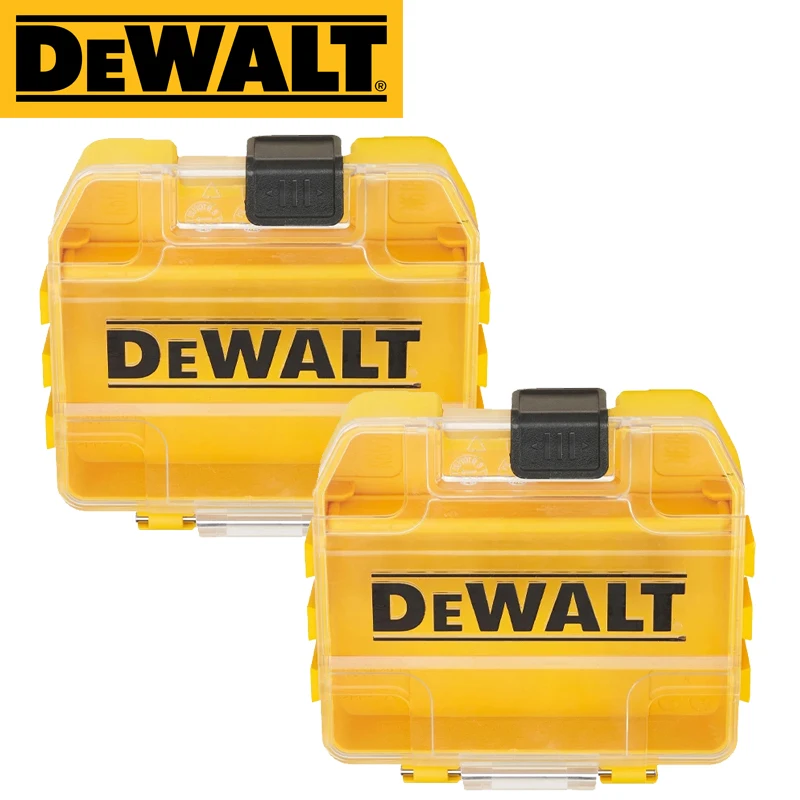 

DEWALT ящик для хранения мелких деталей, аксессуаров, подлинная оригинальная коробка для сверл, высокая твердость, штабелируемый твердый корпус, 2 шт.