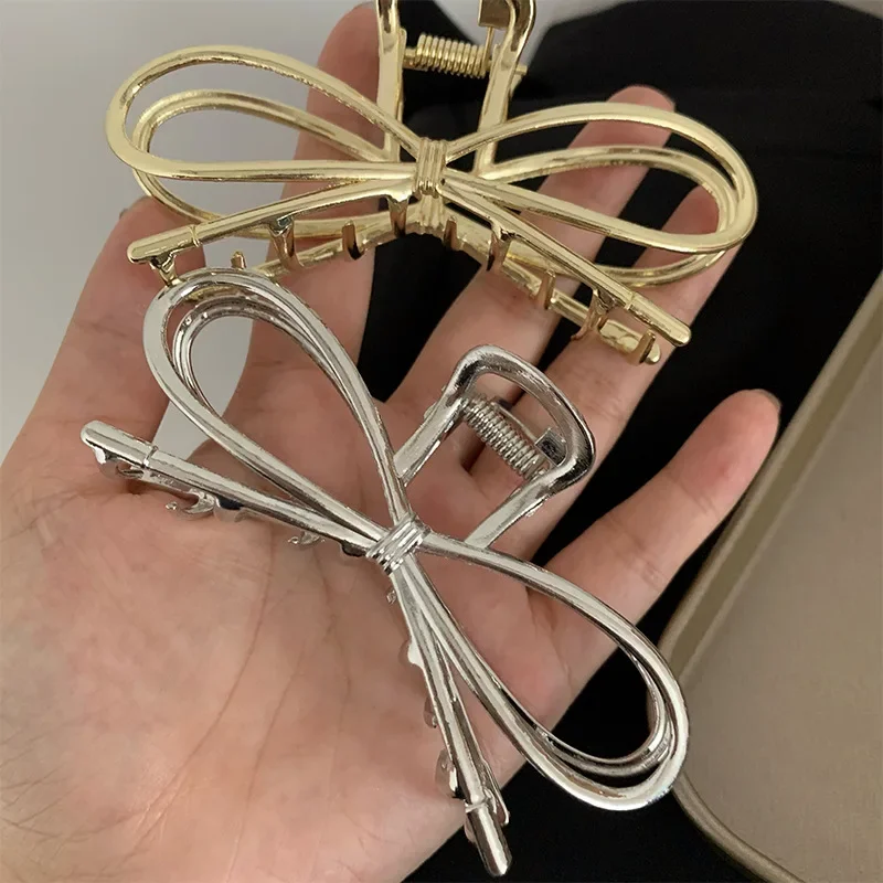 Винтажные заколки для волос с бантом изысканные металлические золотые