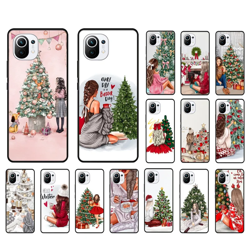 

Merry Christmas Girl Tree Art Phone Case for Xiaomi 12 Mi 10T 11T 11 Pro 10 10T 11 lite 10pro 11Ultra Poco X3 Pro Poco F3 M3