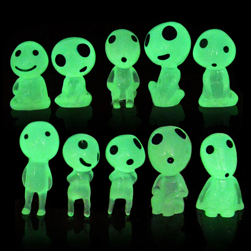

10Pcs Luminous Elves Garden Miniature Ornaments Glowin in Dark Elf Home Micro Landscape Decorations Green/Blue Color
