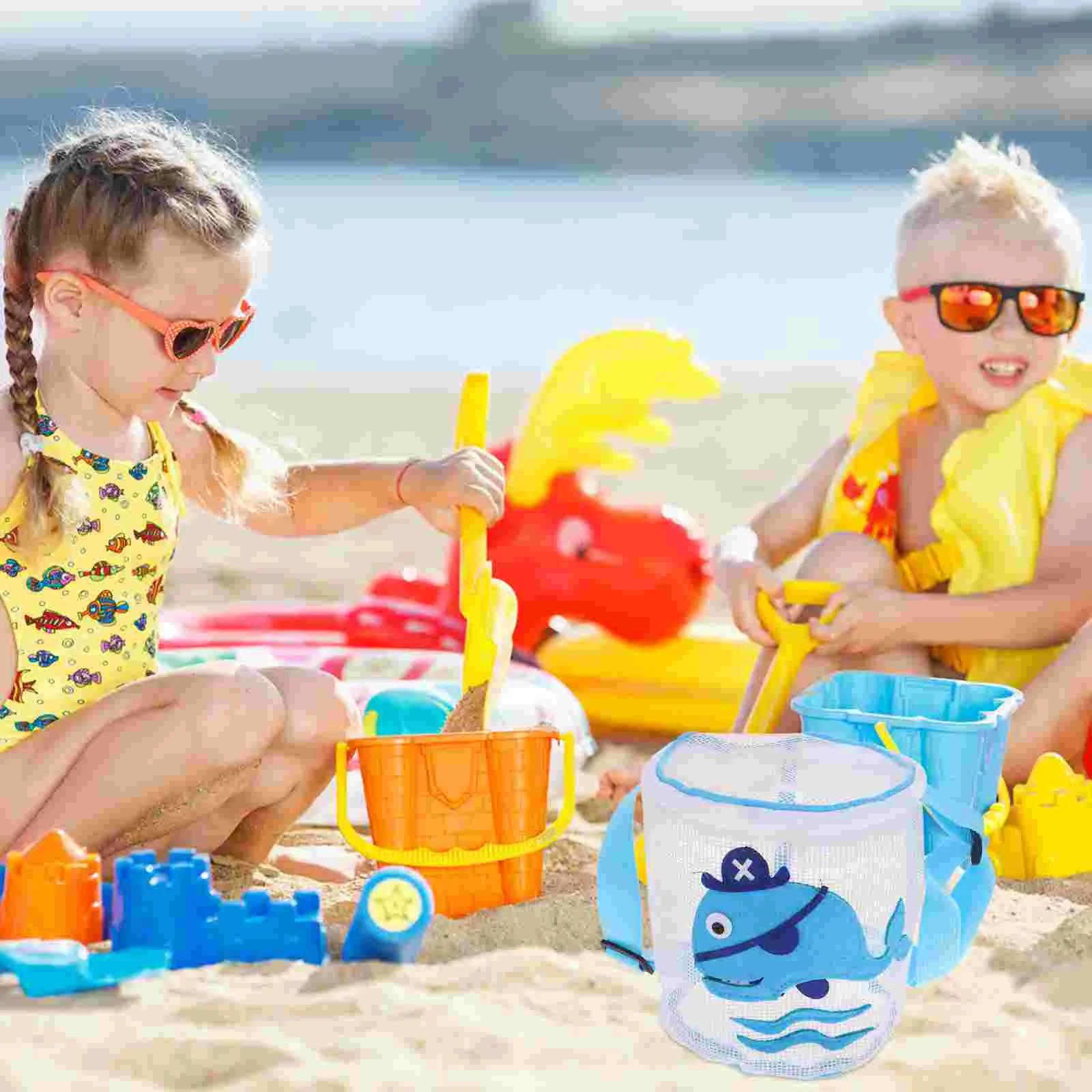 

Bag Beach Seashell Mesh Shellcollecting Kids Zipperbags Foldable Sand Netdrawstring Summer