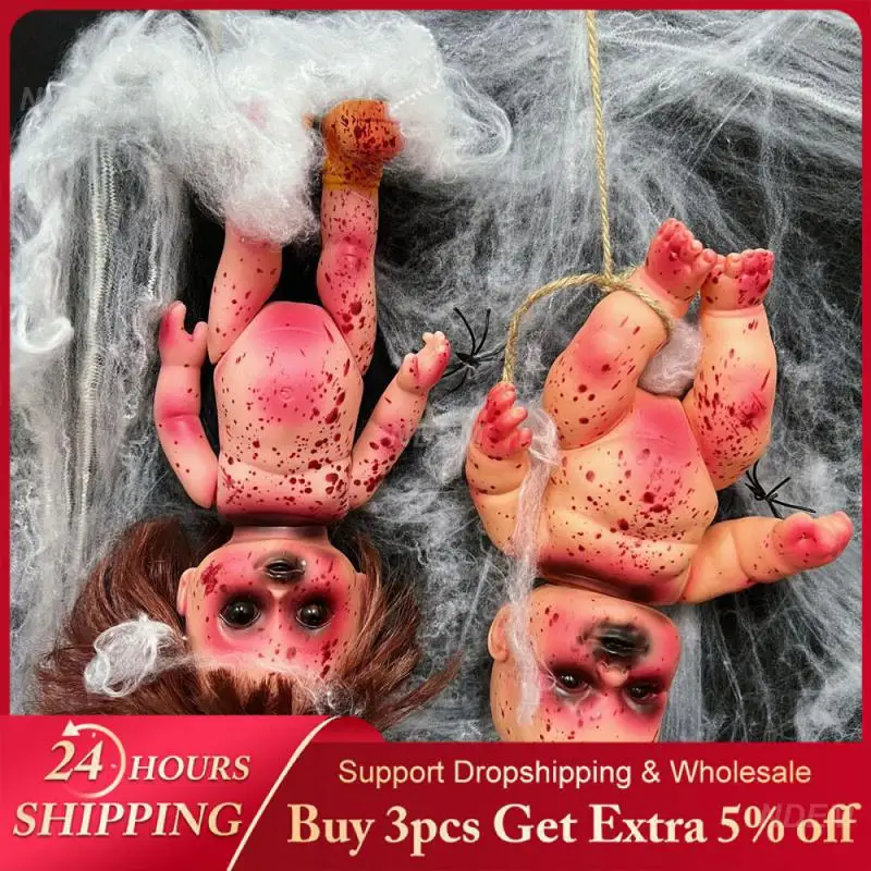 

Halloween Spooky Doll Realistic Appearance Horror Props Halloween Creepy Clown Doll Ghost Props Best Comment Party Decoration