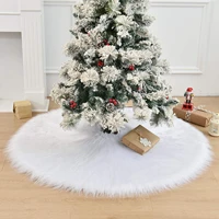 new solid color white fluff christmas tree skirt decorations holiday dress up supplies falling water rolling beam tree skirt