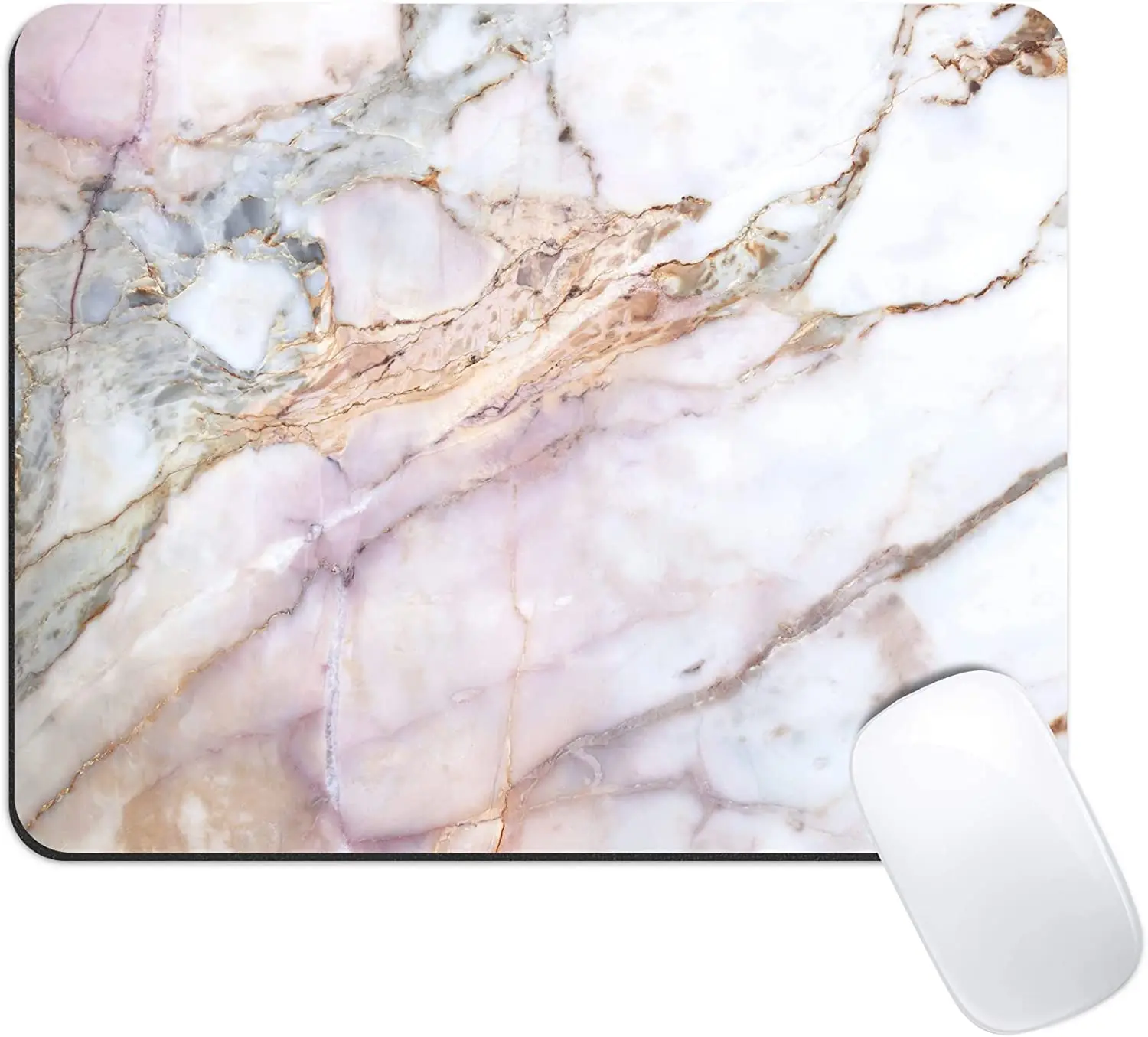 

Upgraded Mouse Pad Gaming Mouse Pads Non-Slip Rubber Base Mousepad Rectangular Mouse Mat 11.8x9.8x0.12 Inches Pink Marble