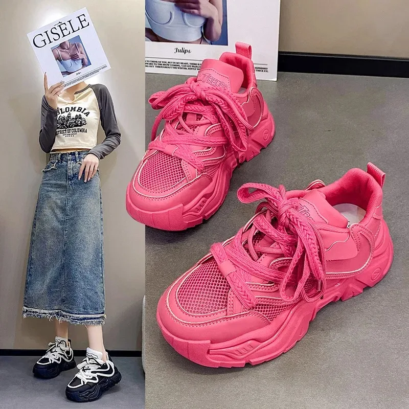 Туфли женские летние на толстой подошве повседневные двойные