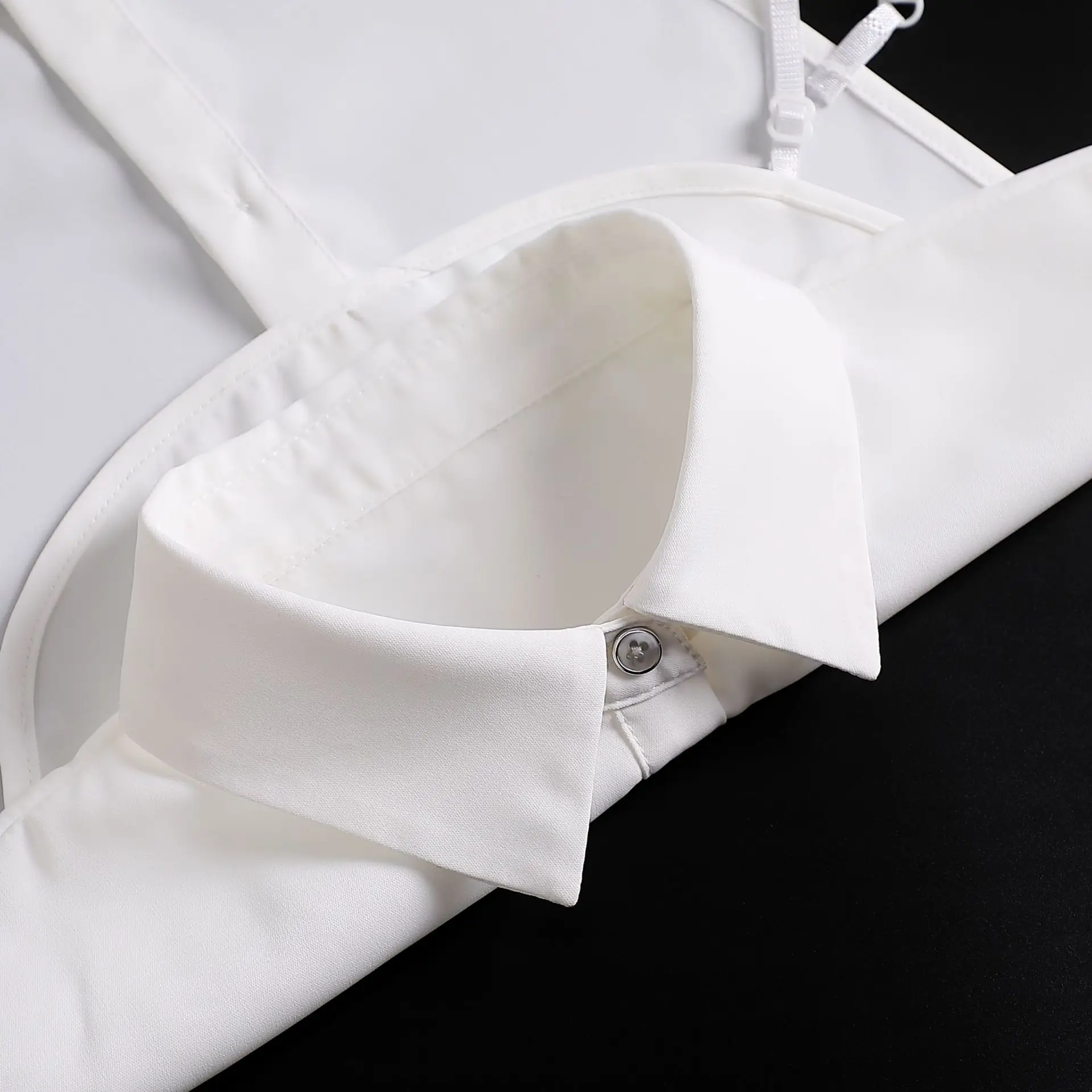 Новая шифоновая блузка с имитацией воротника лацканами винтажная однотонная