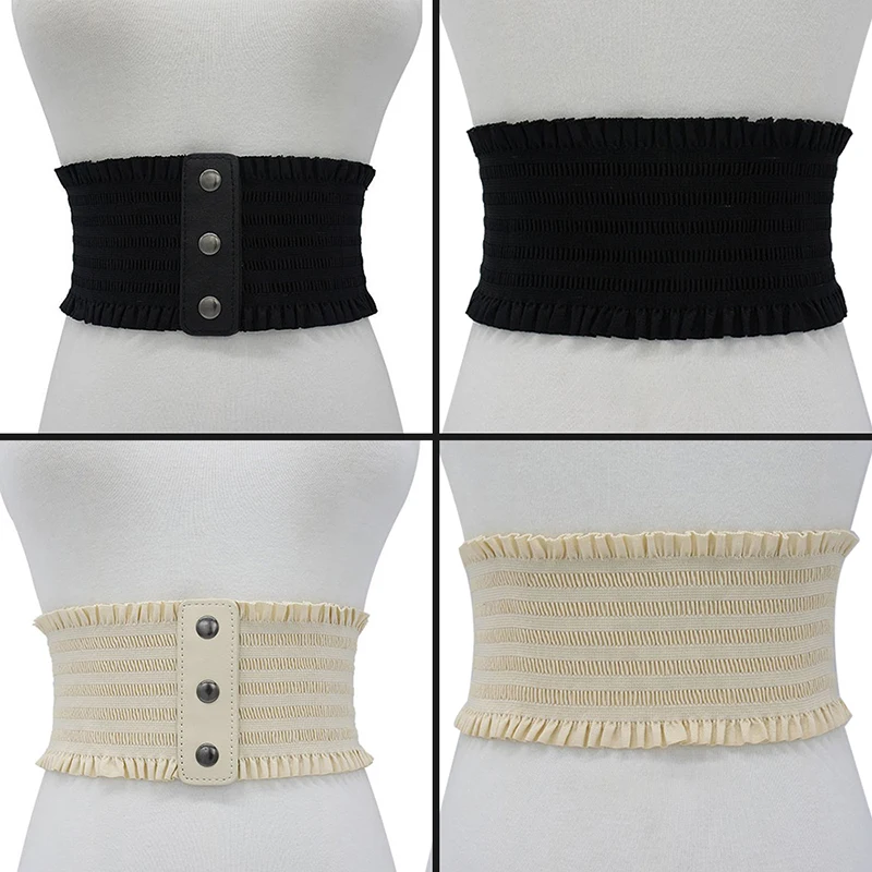 

Новый дизайн, широкий пояс для женщин, черный, белый эластичный широкий пояс из искусственной кожи, дизайнерский пояс для пальто для женщин