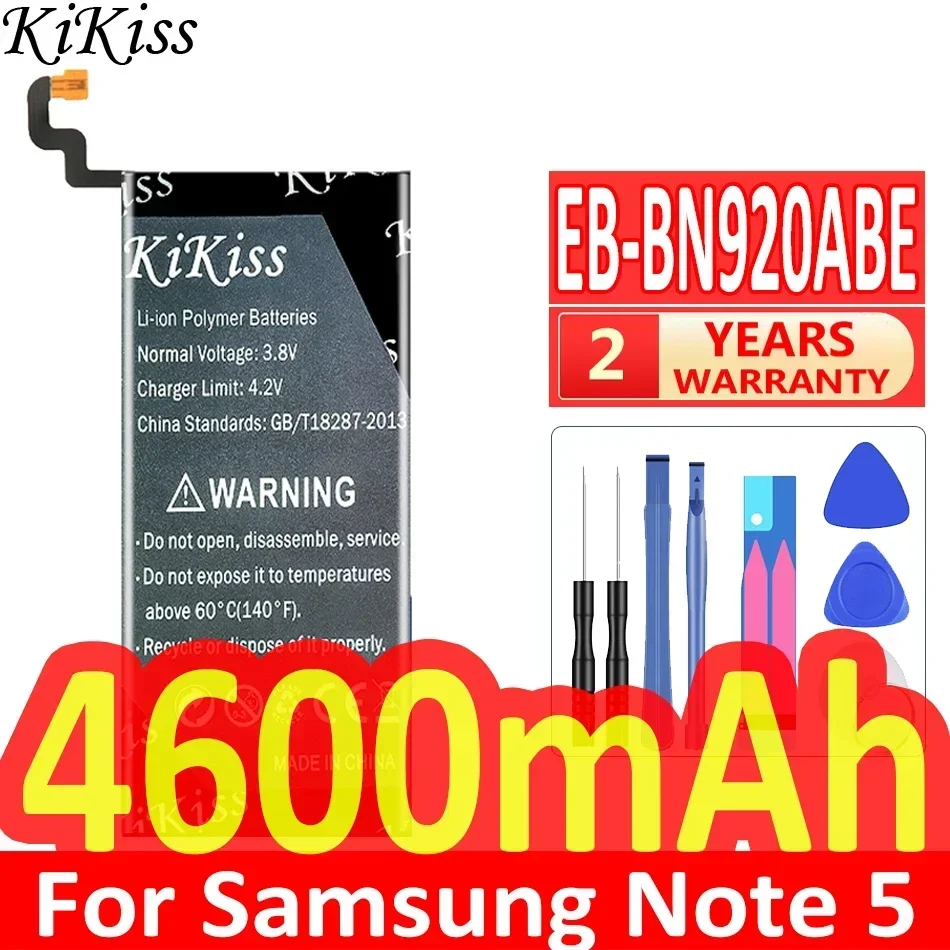 EB-BN920ABE 4600 мАч KiKiss Портативный аккумулятор для Samsung GALAXY Note 5 N9200 N920t N920c SM-N9208