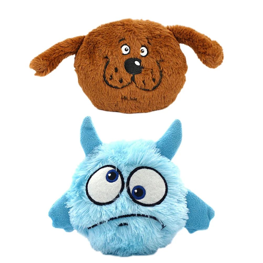 

2PC Dog Vocal Vibration Electric Cartoon Portable Bouncing Lovely Catching Plush Balls Pet Supplies