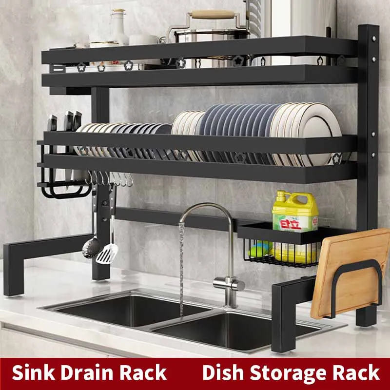 

Kitchen rack sink stainless steel drain rack multi-functional household sink rack to put dishes and tableware storage rack