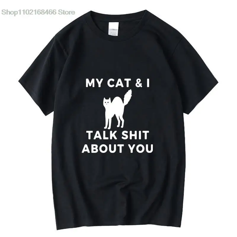 

Men's T-shirt 100% cotton Cool cat Print summer loose o-neck cool funny t shirt for men short sleeve t-shirt male tee tops