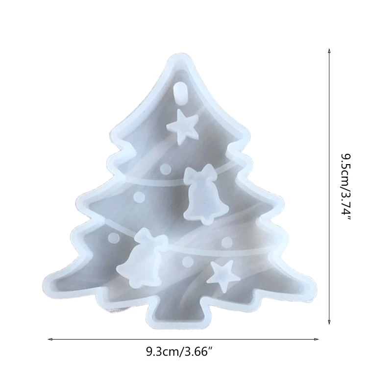 Christmas Tree Bell Elk Pendant Jewelry Making Resin Mold DIY Art Craft Aroma Wax Gypsum Plaster Mold Silicone Mould images - 6