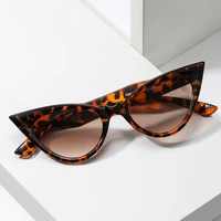 fashion leopard print cat eye sunglasses women vintage small frame sun glasses luxury designer tinted color lens shades uv400