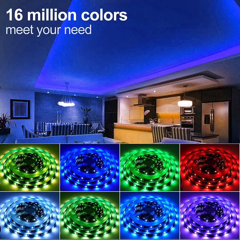 Светодиодная лента 5050 Usb Bluetooth водонепроницаемая гибкая RGB Диодная для ТВ