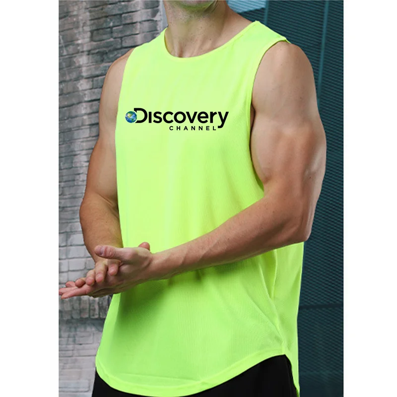 

2022 Mens Gyms Tank Top Male Print Sport Sleeveless Shirt Male Mesh Quick Dry Breathable Vest