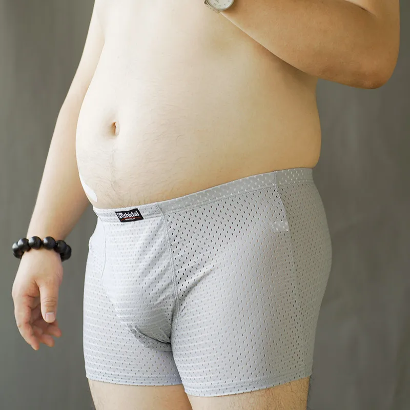 Men's breathable Bulge Pouch briefs sexy lingerie Chubby large sizeshorts Underwear  Mesh Pouch Underwear boxer male