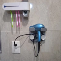 hair dryer rack wall mounted bathroom hairdryer organizer shelf with hook washroom storage holder