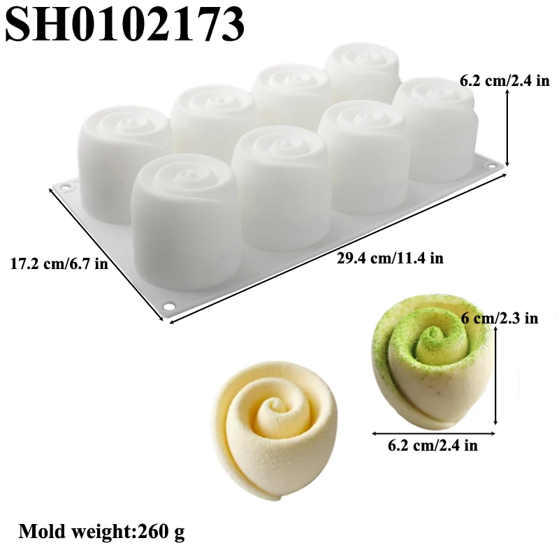 

Силиконовая форма для мусса "Цветущие розы", 8 шт.