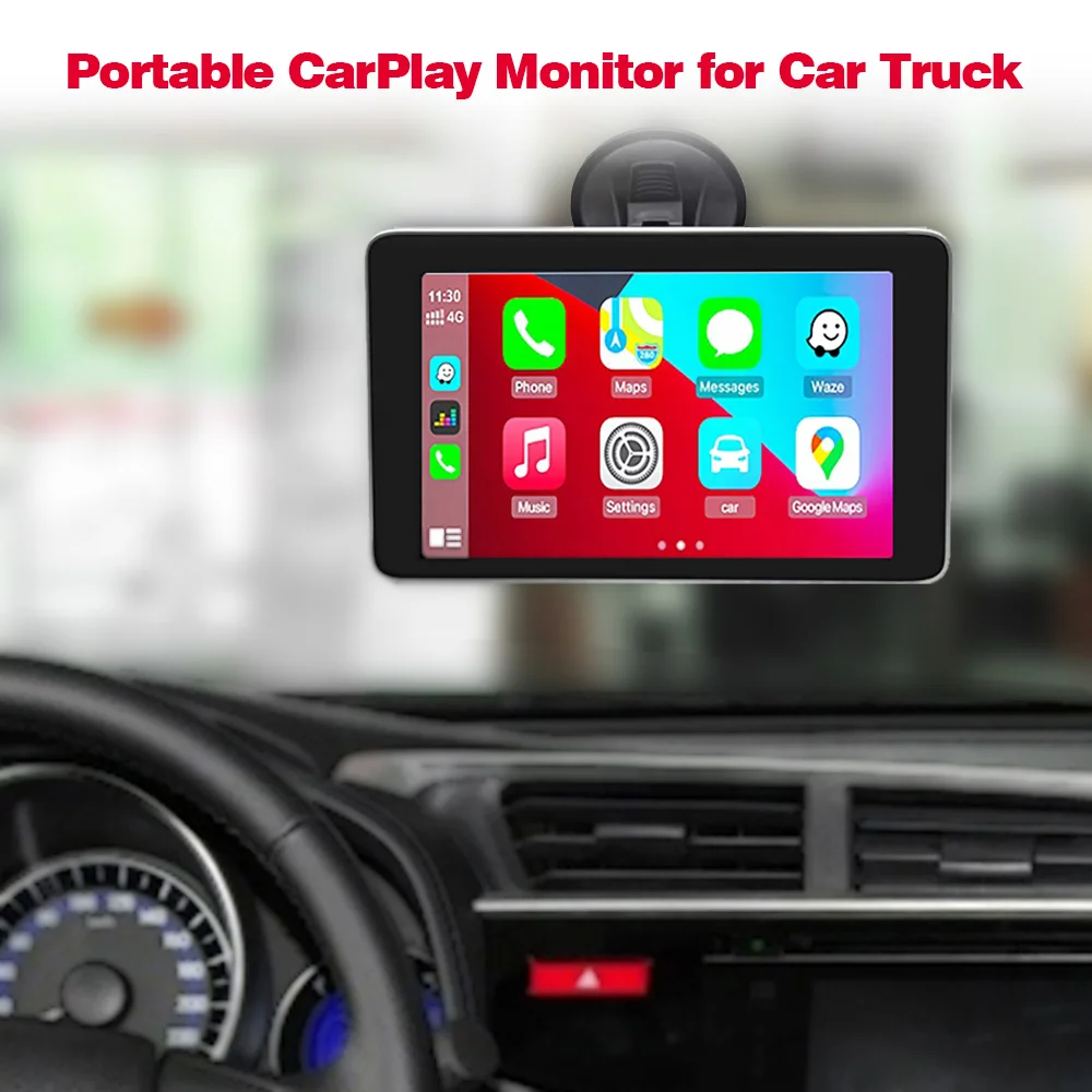 

7.5 Inch Portable Monitor Rear View Monitor Wireless CarPlay Android Auto Support AHD Camera Truck Dash Mounted CarPlay Screen