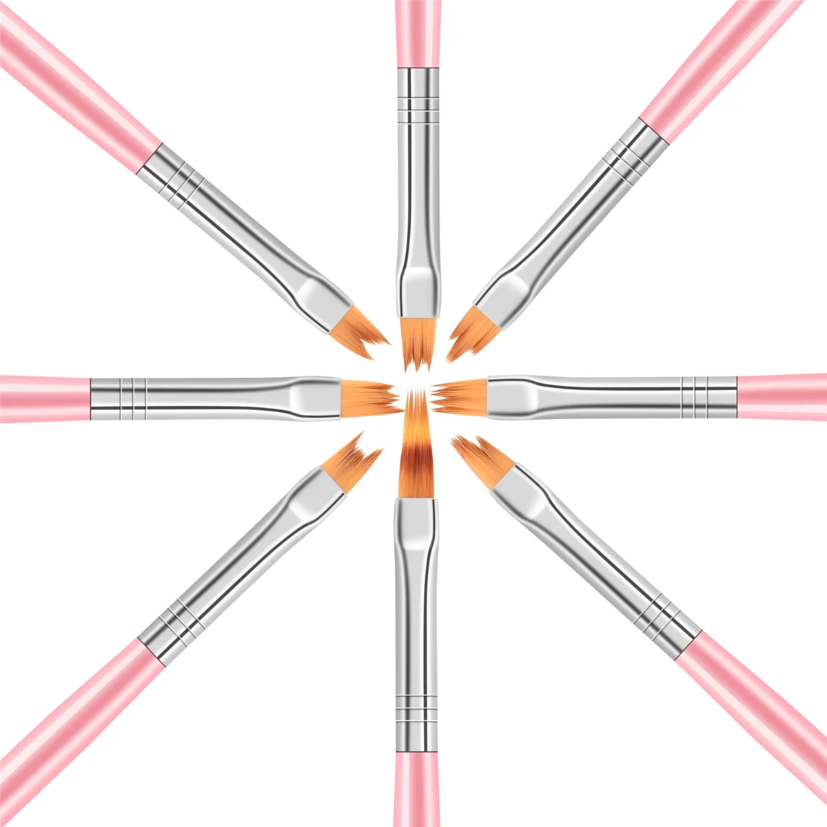 8 шт. набор цветных ручек с розовыми лепестками кисть для ногтей короткая