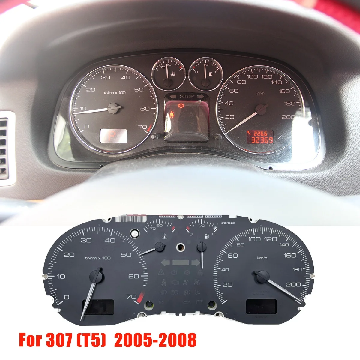 

Instrument Panel LCD Speedometer Gauge Cluster 6105H0 9659797780 for Peugeot 307 (T5) 05-08 Dash Tachometer ZQ80330080 A